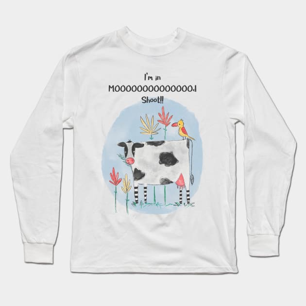 Animal Cow Cartoon Long Sleeve T-Shirt by Guncha Kumar